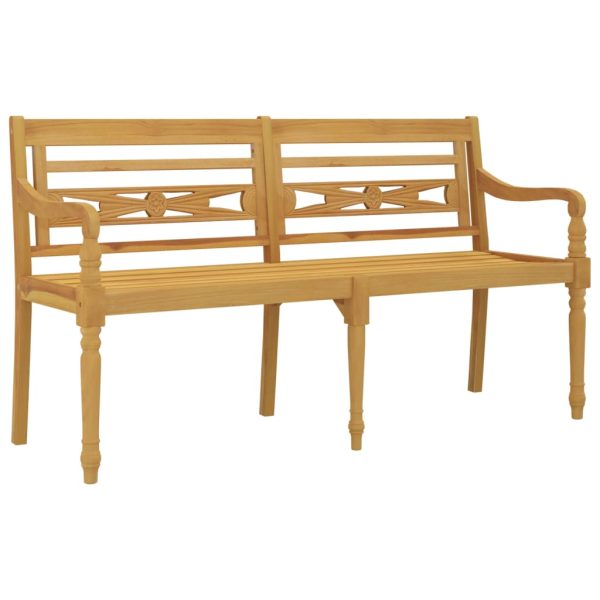 Panchina Batavia Con Cuscino Rosso 150 Cm Legno Massello Teak - Image 4