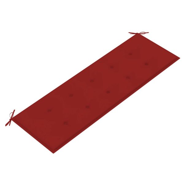 Panchina Batavia Con Cuscino Rosso 150 Cm Legno Massello Teak - Image 5
