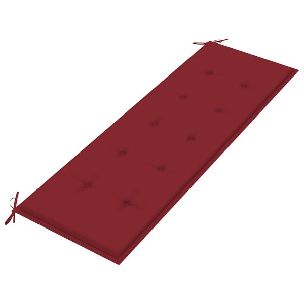 Panchina Batavia Con Cuscino Rosso Vino 150 Cm Massello Di Teak - Image 5