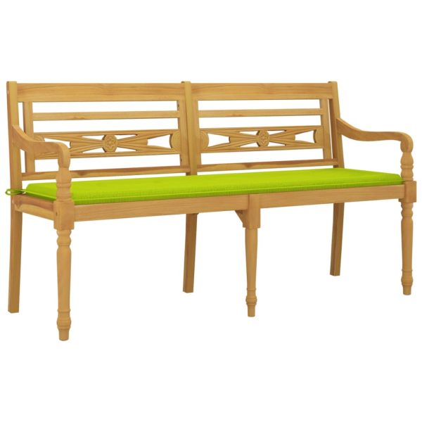 Panchina Batavia Cuscino Verde Chiaro 150cm Legno Massello Teak - Image 3
