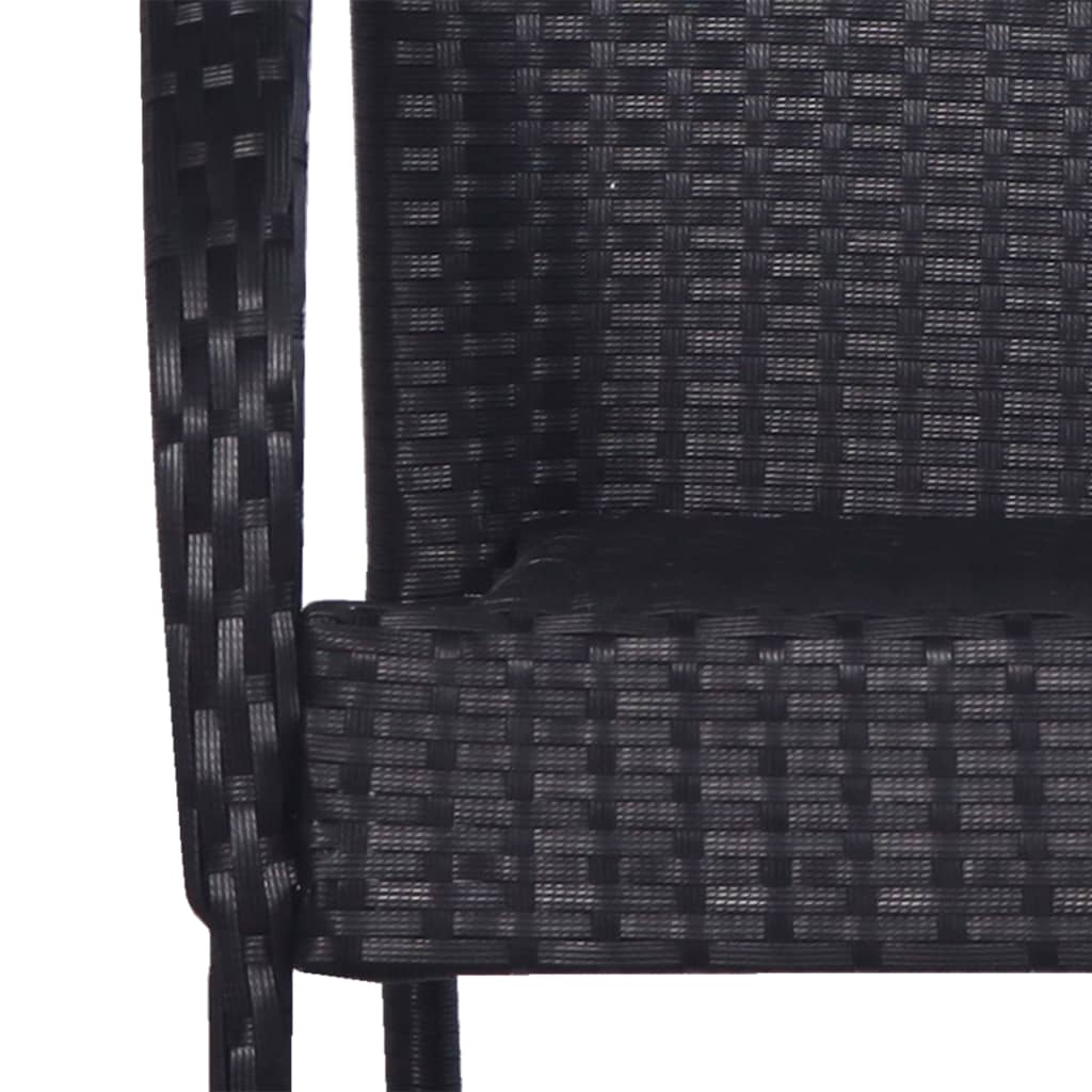 Sedie Da Esterno Impilabili 4 Pz In Polyrattan Nere - Image 4