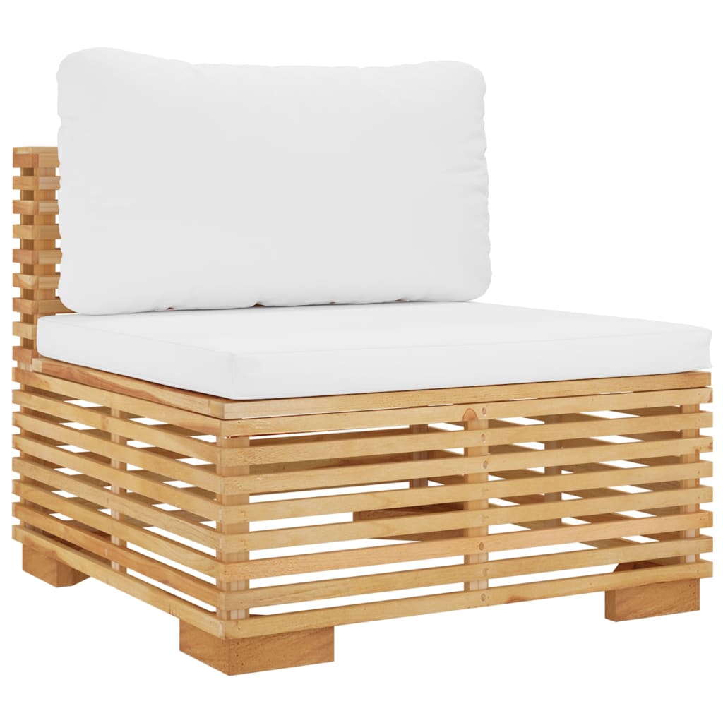 Set Divani Da Giardino 3 Pz Con Cuscini Legno Massello Di Teak - Image 4