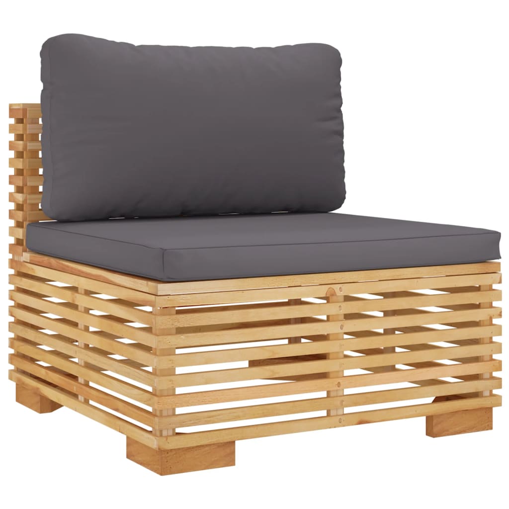 Set Divani Da Giardino 3 Pz Con Cuscini Legno Massello Di Teak - Image 4