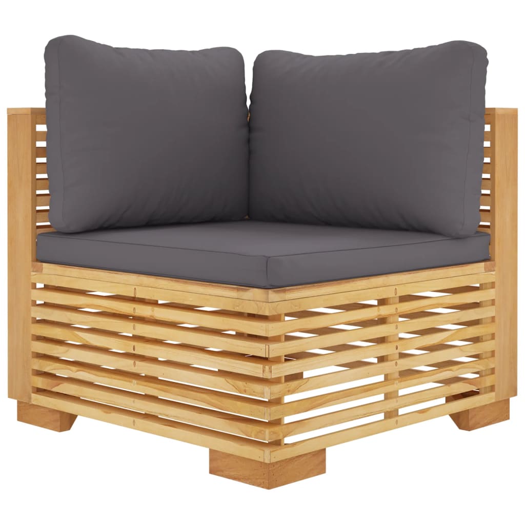 Set Divani Da Giardino 3 Pz Con Cuscini Legno Massello Di Teak - Image 5