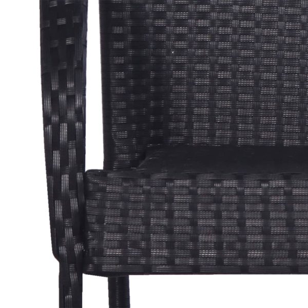 Sedie Da Esterno Impilabili 6 Pz In Polyrattan Nere - Image 4
