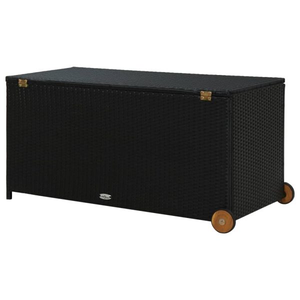 Contenitore Da Giardino Nero 120x65x61 Cm In Polyrattan - Image 4