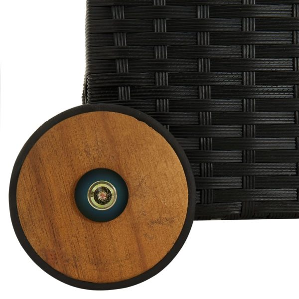 Contenitore Da Giardino Nero 120x65x61 Cm In Polyrattan - Image 6