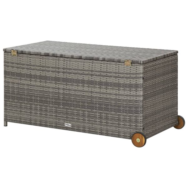 Contenitore Da Giardino Grigio Chiaro 120x65x61 Cm Polyrattan - Image 4