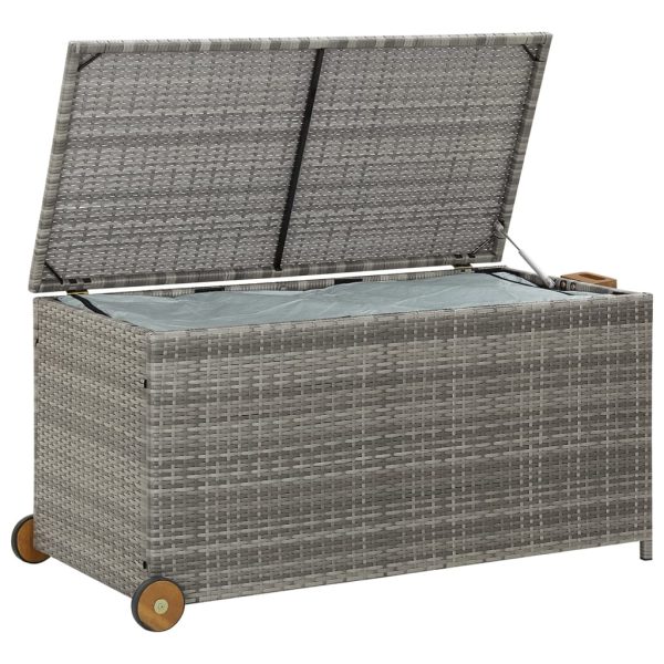 Contenitore Da Giardino Grigio Chiaro 120x65x61 Cm Polyrattan - Image 5
