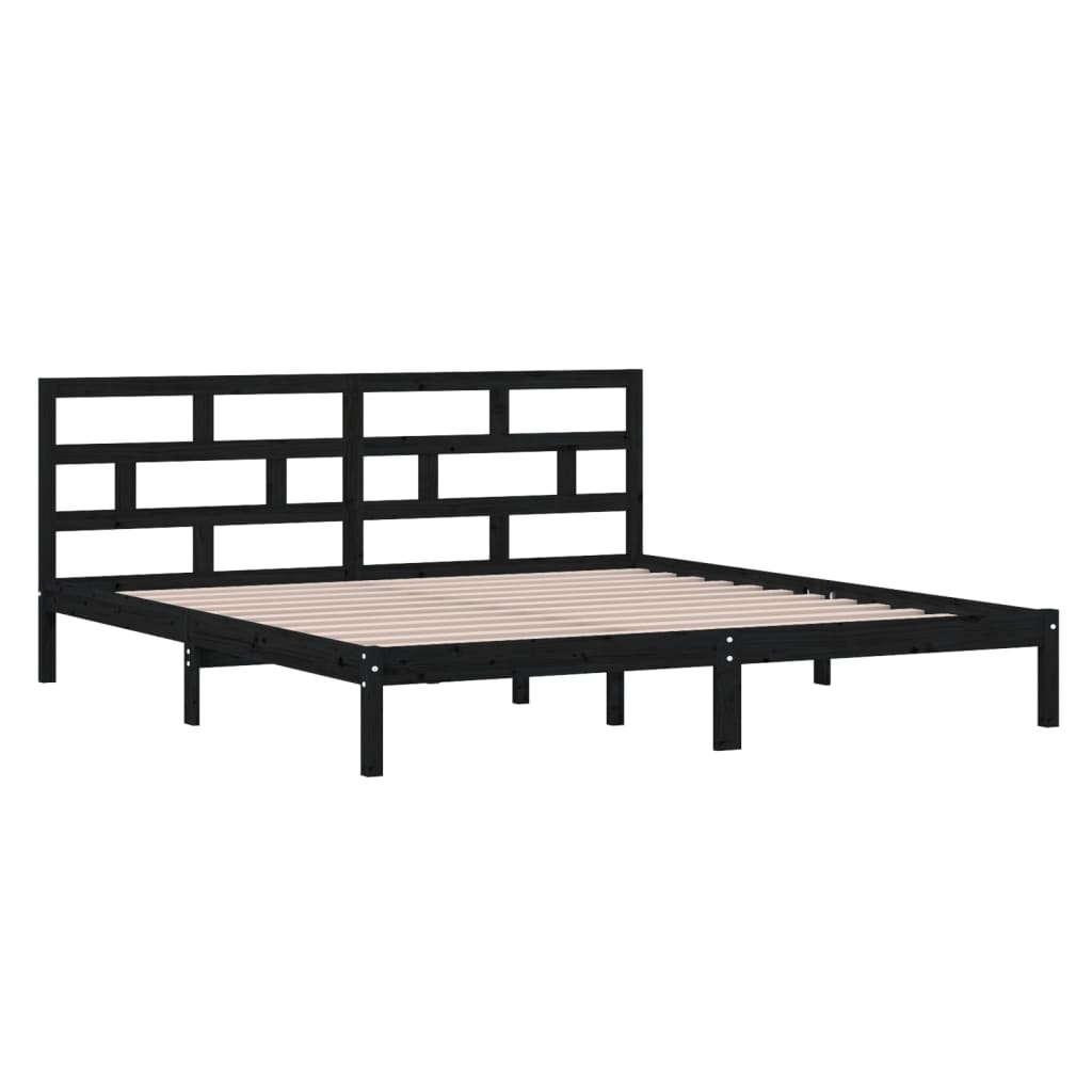 Giroletto Nero In Legno Massello Di Pino 140x190 cm - Image 3
