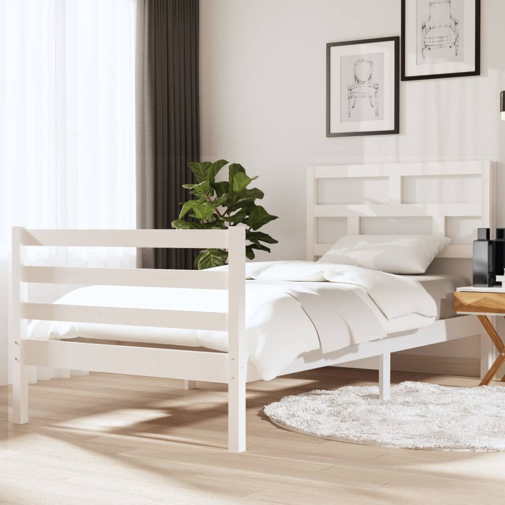 Giroletto Bianco 90x190 Cm Single In Legno Massello