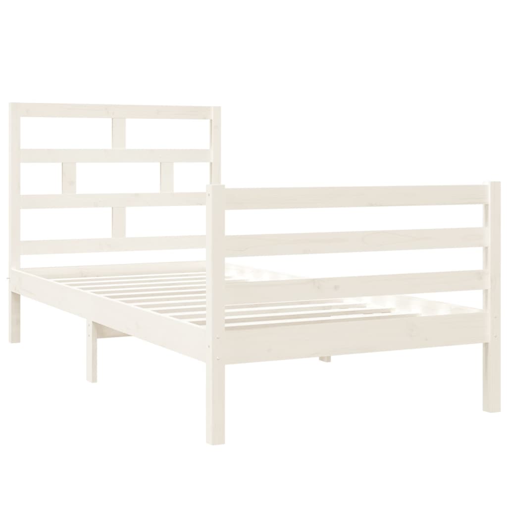 Giroletto Bianco 90x190 Cm Single In Legno Massello - Image 3