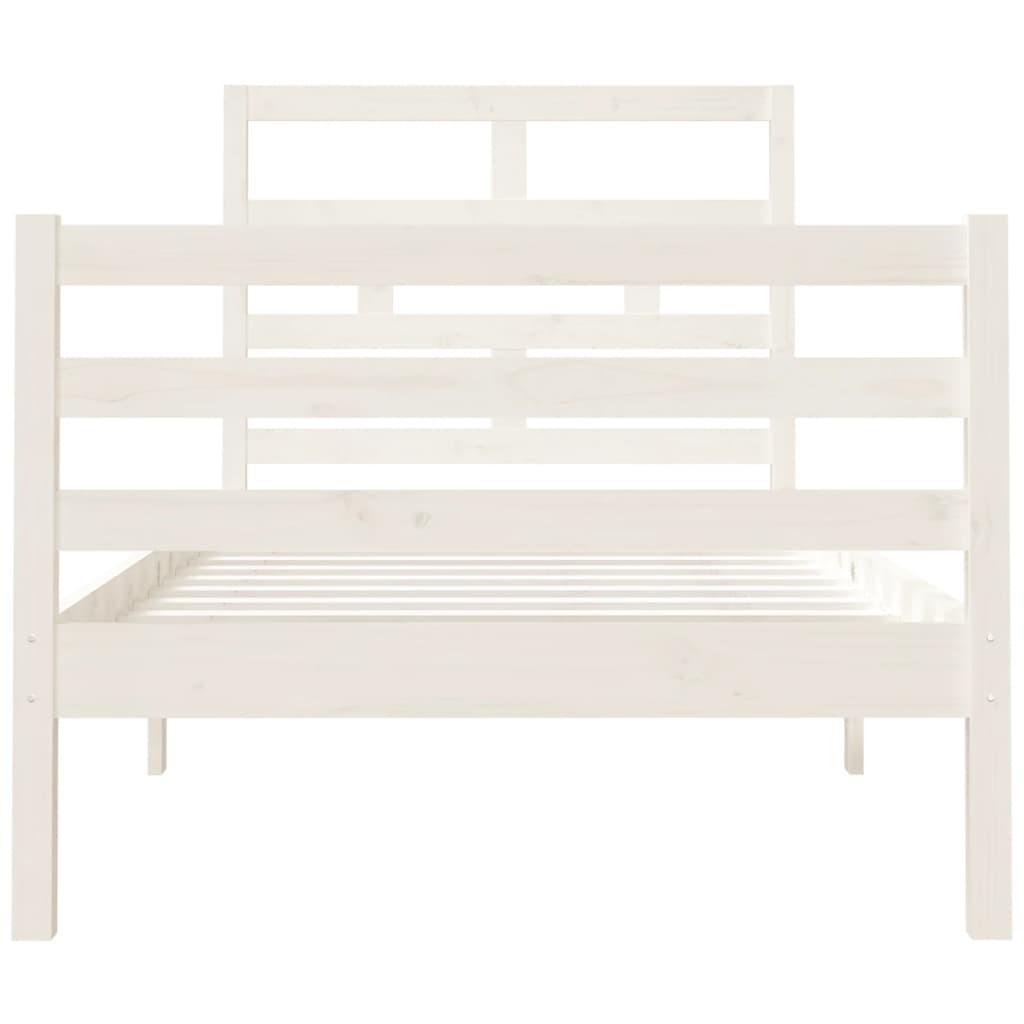 Giroletto Bianco 90x190 Cm Single In Legno Massello - Image 4