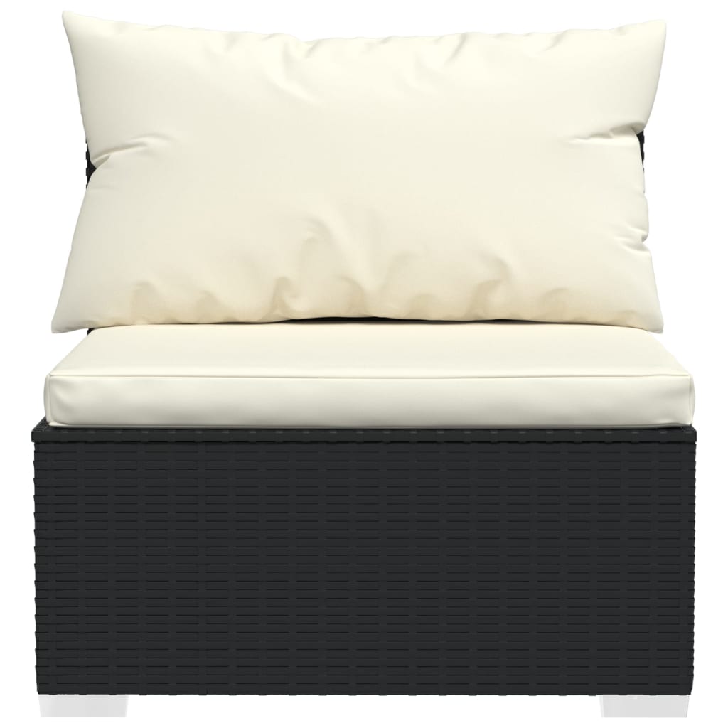 Set Divani Da Giardino 2 Pz Con Cuscini In Polyrattan Nero - Image 4
