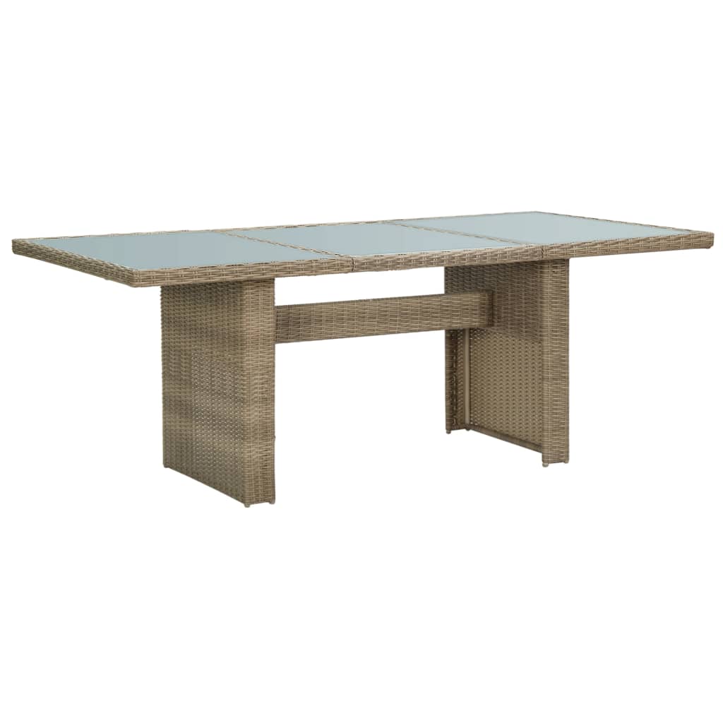 Tavolo Da Giardino Marrone 200x100x74 Cm In Vetro E Polyrattan
