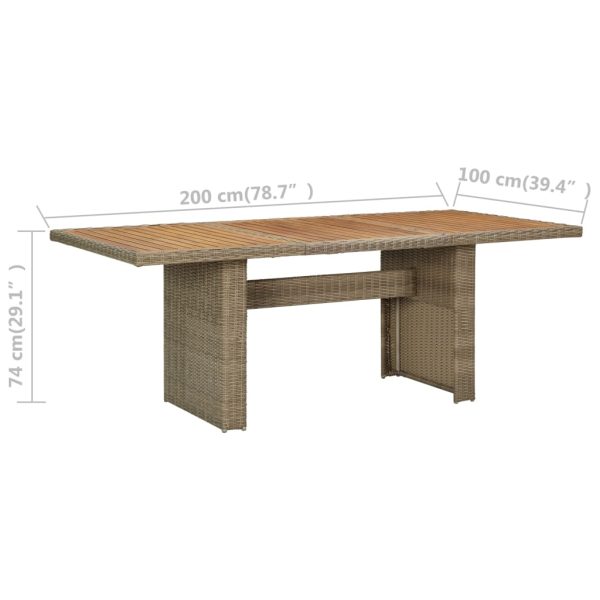 Tavolo Da Giardino Marrone 200x100x74 Cm In Polyrattan - Image 6