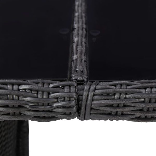 Tavolo Da Giardino Nero 200x100x74 Cm In Vetro E Polyrattan - Image 5