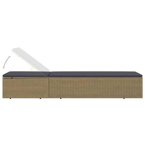 Lettino Prendisole In Polyrattan Marrone E Grigio Scuro - Image 6