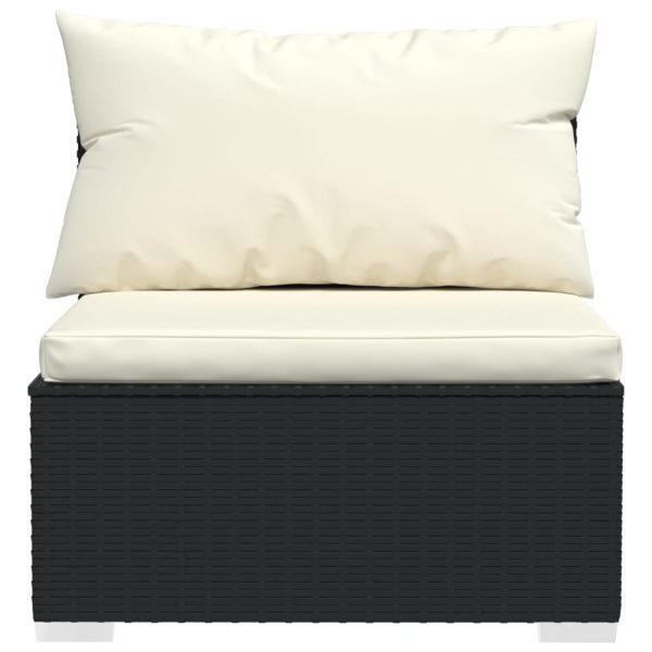 Set Mobili Da Giardino 6 Pz Con Cuscini In Polyrattan Nero - Image 4