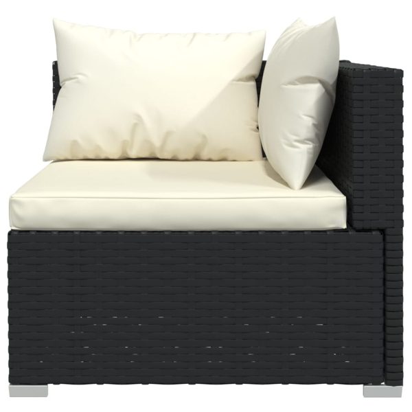 Set Mobili Da Giardino 6 Pz Con Cuscini In Polyrattan Nero - Image 6