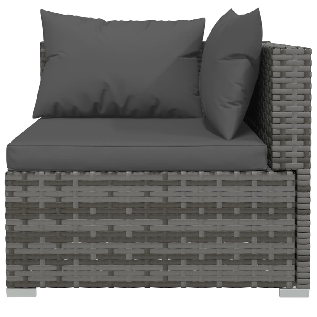 Set Divani Da Giardino 6 Pz Con Cuscini In Polyrattan Grigio - Image 6