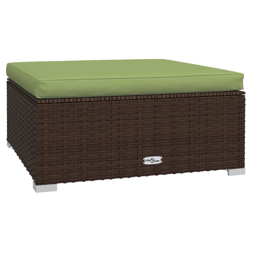 Set Divani Da Giardino 5 Pz Con Cuscini In Polyrattan Marrone - Image 5