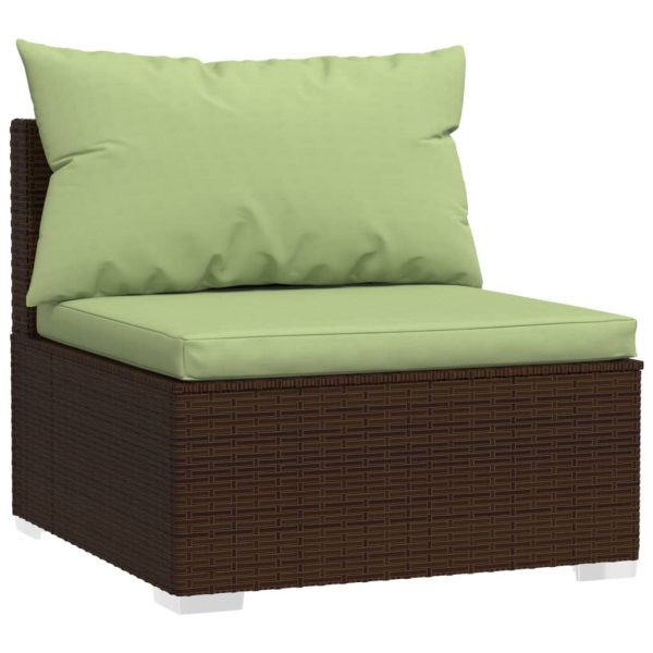 Set Divani Da Giardino 4 Pz Con Cuscini In Polyrattan Marrone - Image 4