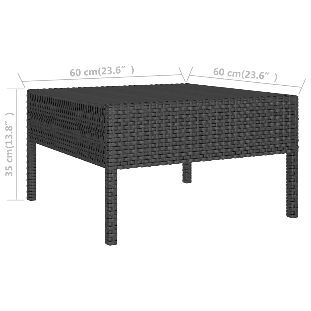 Set Divani Da Giardino 2 Pz Con Cuscini In Polyrattan Nero - Image 6