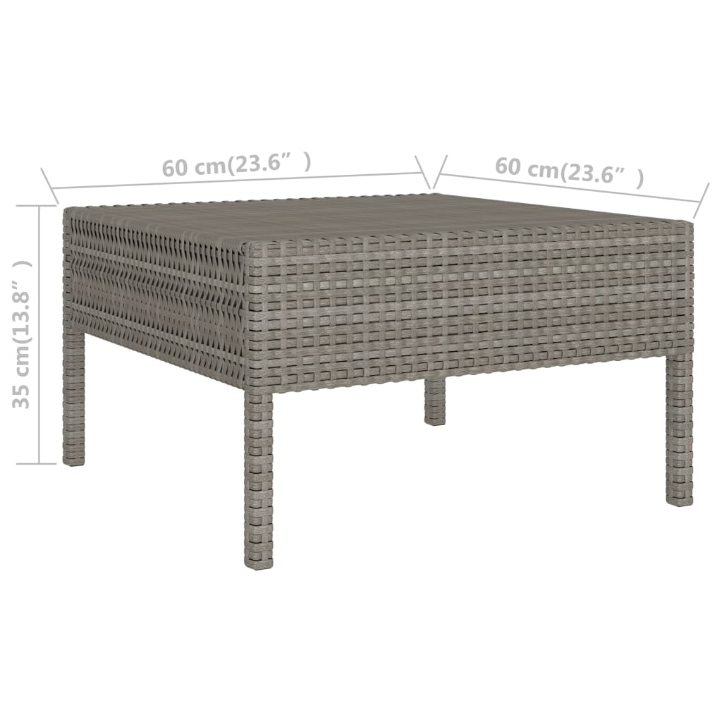 Set Divani Da Giardino 2 Pz Con Cuscini In Polyrattan Grigio - Image 6