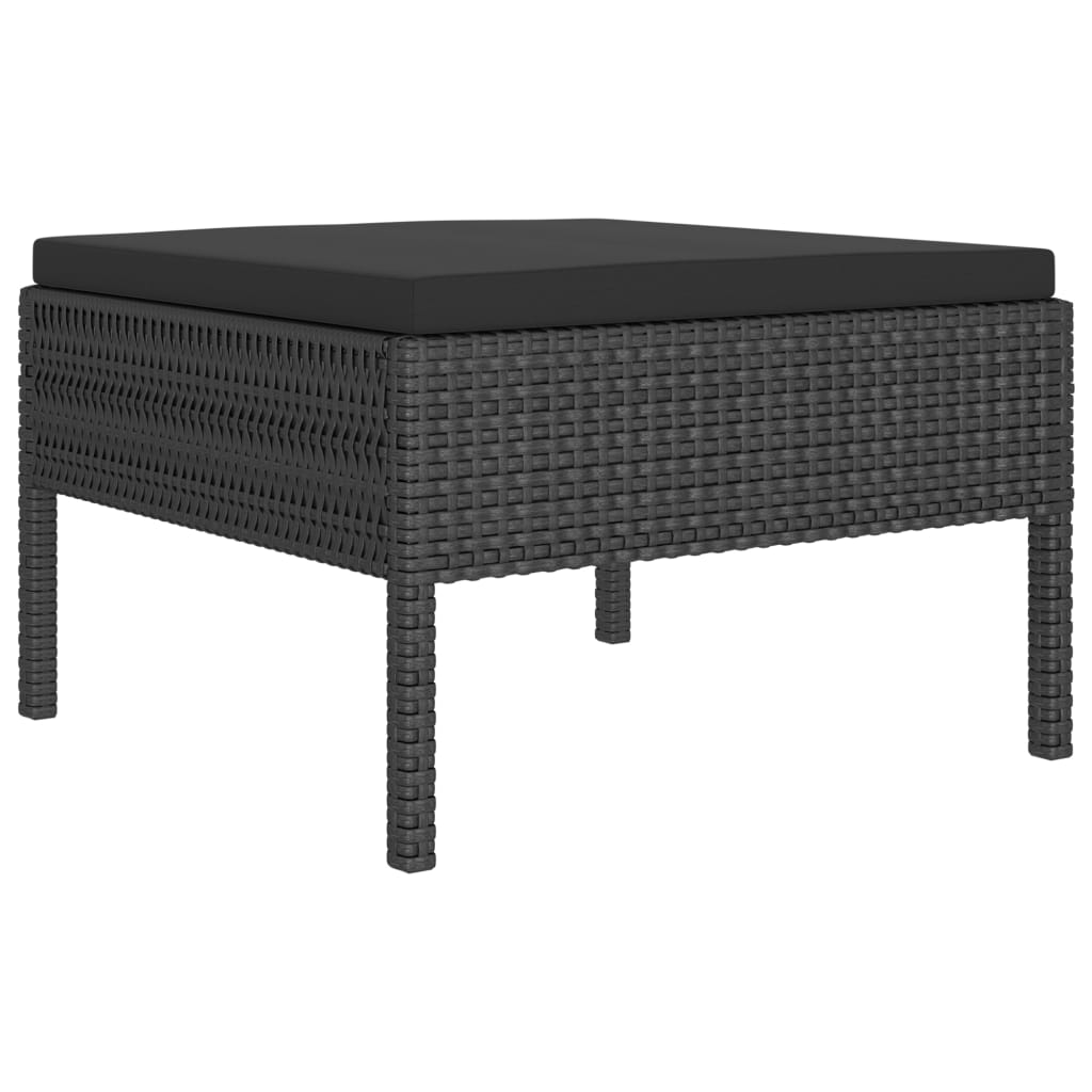 Set Divani Da Giardino 2 Pz Con Cuscini In Polyrattan Nero - Image 4