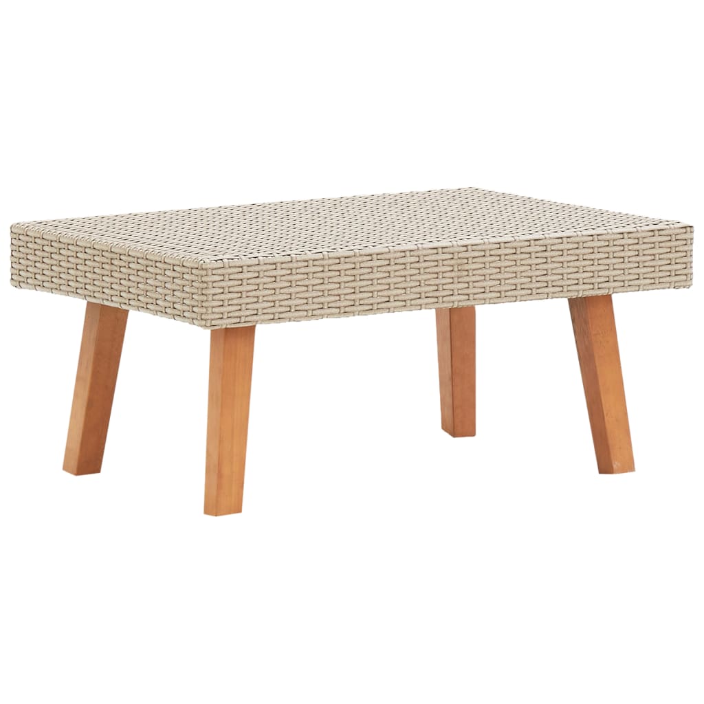 Tavolino Da Giardino In Polyrattan Beige