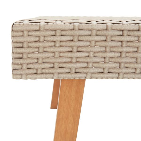 Tavolino Da Giardino In Polyrattan Beige - Image 4
