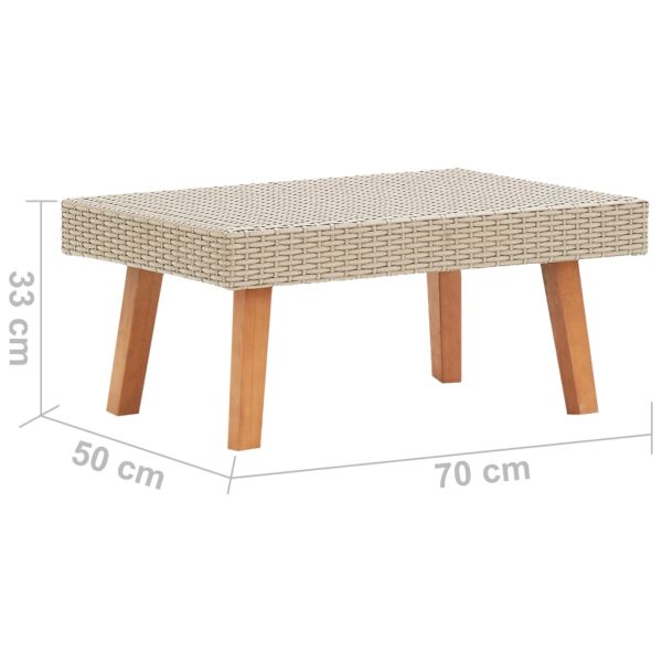 Tavolino Da Giardino In Polyrattan Beige - Image 5