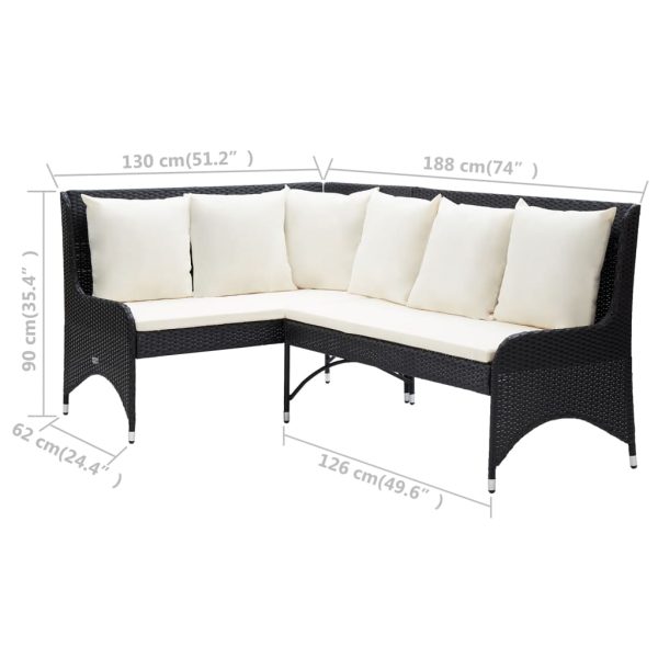 Divani Angolari Da Giardino 2 Pz In Polyrattan Nero - Image 6