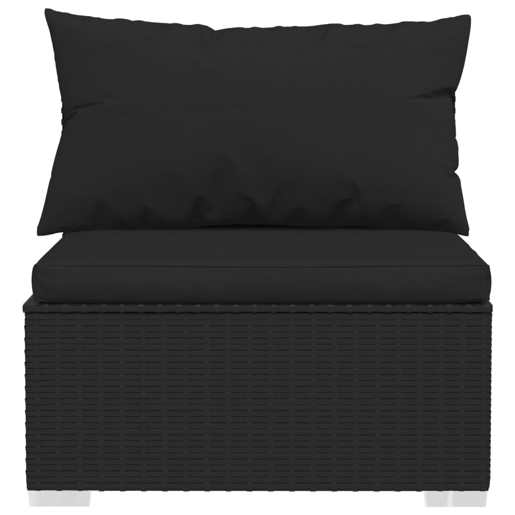 Set Divani Da Giardino 8 Pz Con Cuscini In Polyrattan Nero - Image 4