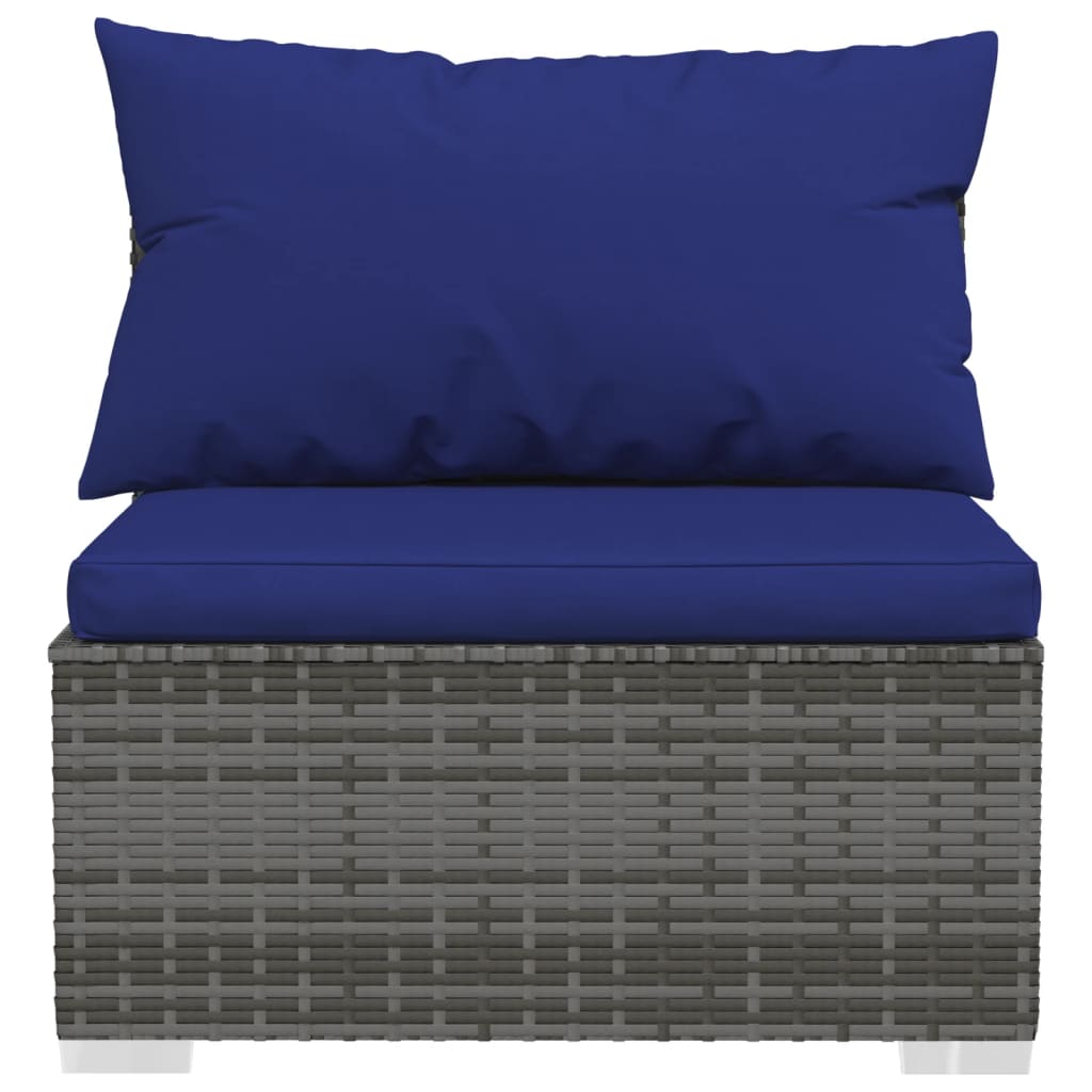 Set Divani Da Giardino 8 Pz Con Cuscini In Polyrattan Grigio - Image 4