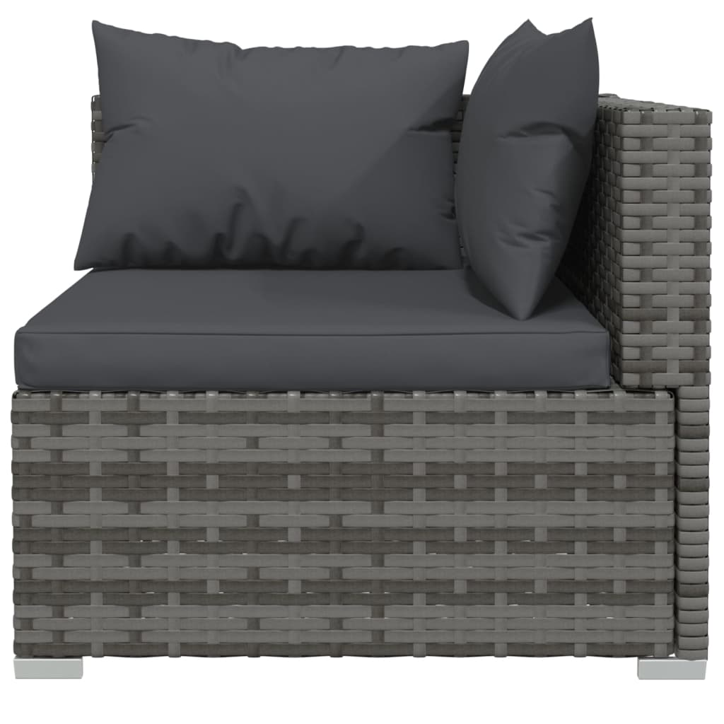Set Divani Da Giardino 5 Pz Con Cuscini In Polyrattan Grigio - Image 4