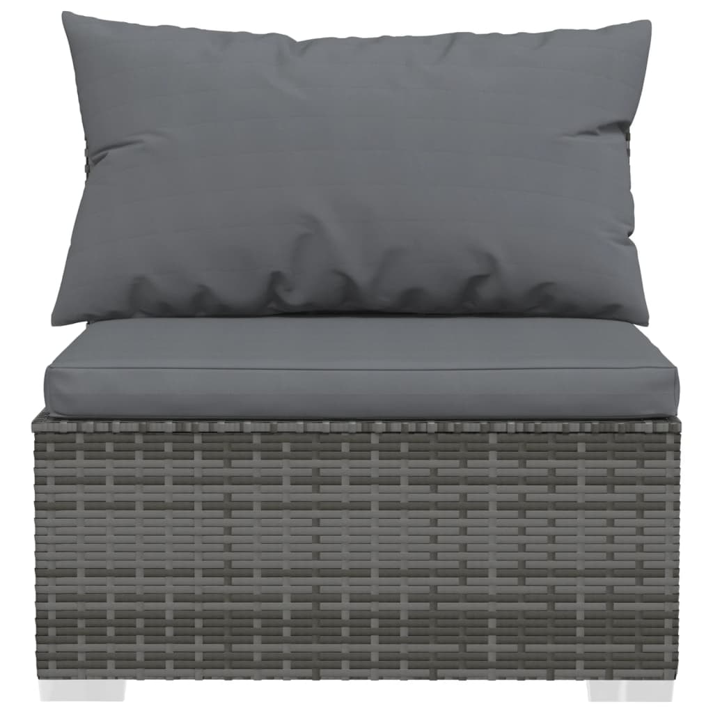 Set Divani Da Giardino 5 Pz Con Cuscini In Polyrattan Grigio - Image 6