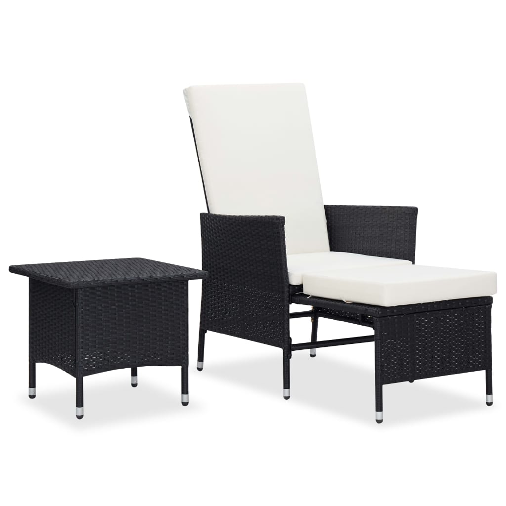 Set Divani Da Giardino 2 Pz Con Cuscini In Polyrattan Nero