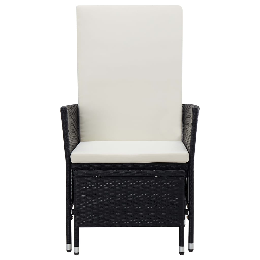 Set Divani Da Giardino 2 Pz Con Cuscini In Polyrattan Nero - Image 4