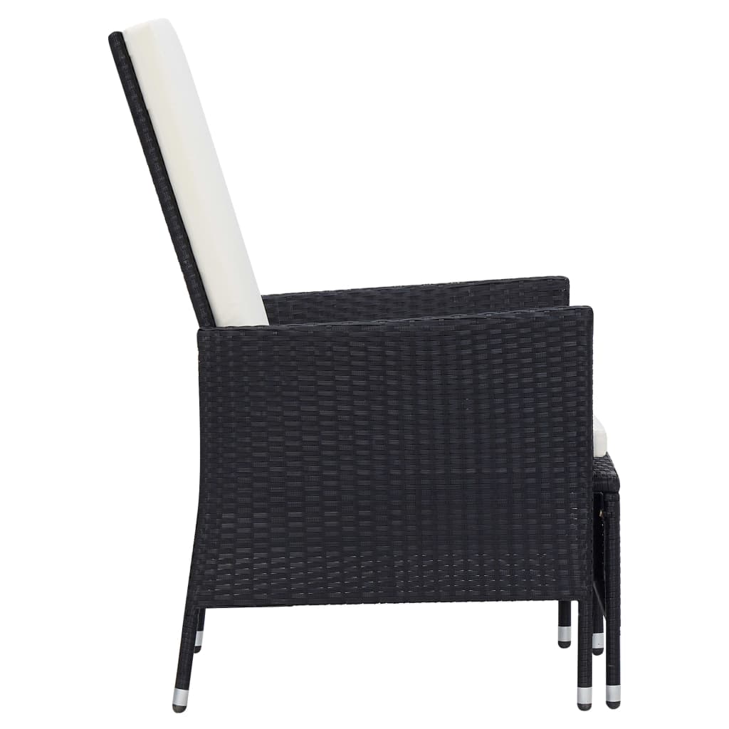 Set Divani Da Giardino 2 Pz Con Cuscini In Polyrattan Nero - Image 5