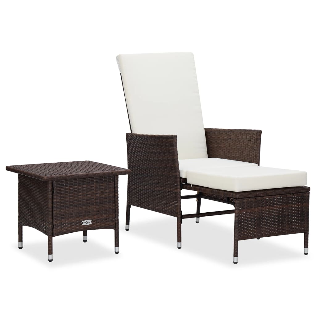 Set Divani Da Giardino 2 Pz Con Cuscini In Polyrattan Marrone