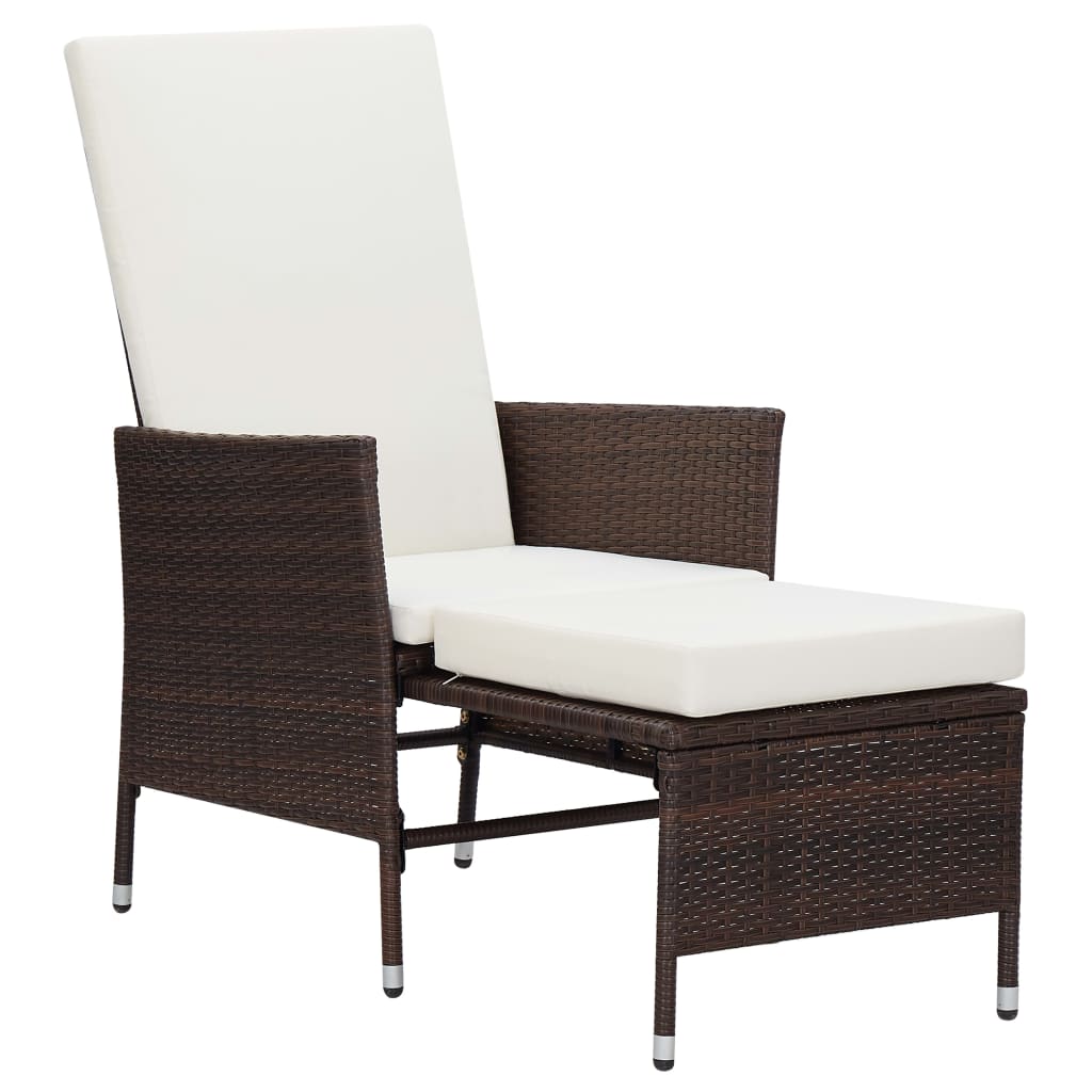 Set Divani Da Giardino 2 Pz Con Cuscini In Polyrattan Marrone - Image 3