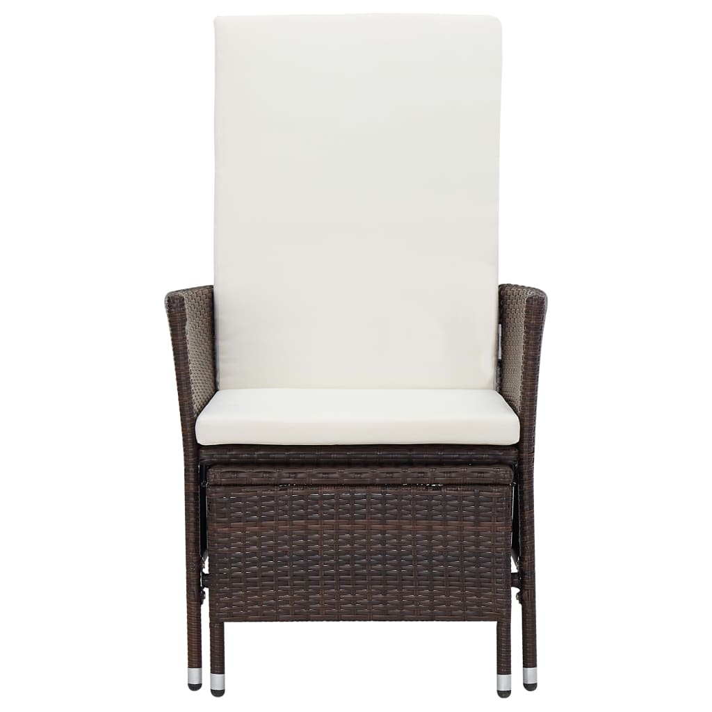 Set Divani Da Giardino 2 Pz Con Cuscini In Polyrattan Marrone - Image 4