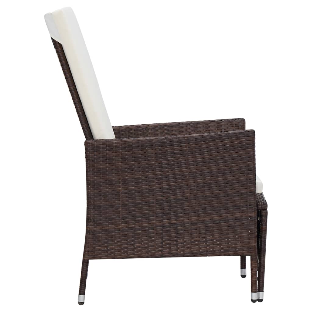 Set Divani Da Giardino 2 Pz Con Cuscini In Polyrattan Marrone - Image 5