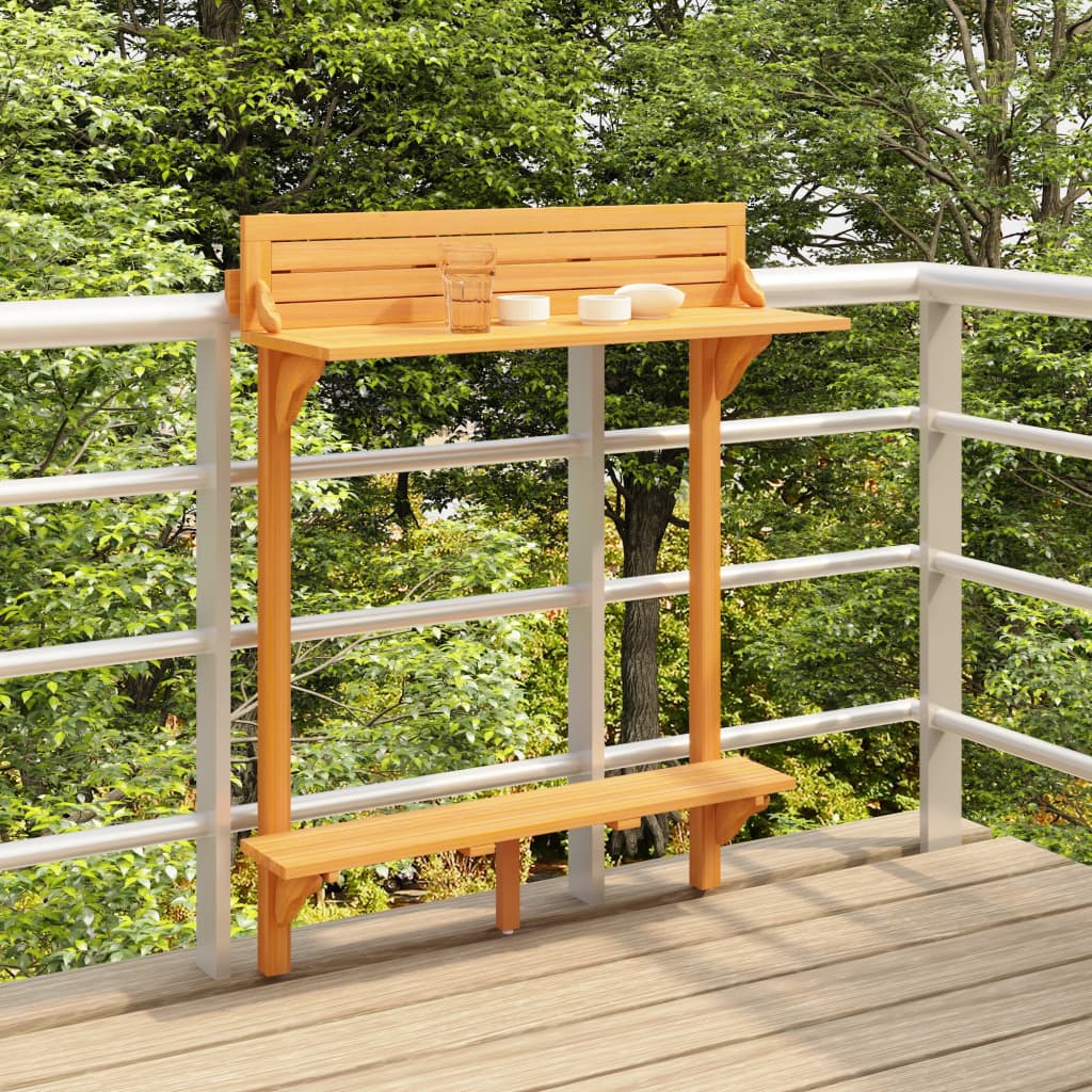 Tavolo Da Bar Da Balcone 90x37x122,5 Cm In Massello Di Acacia
