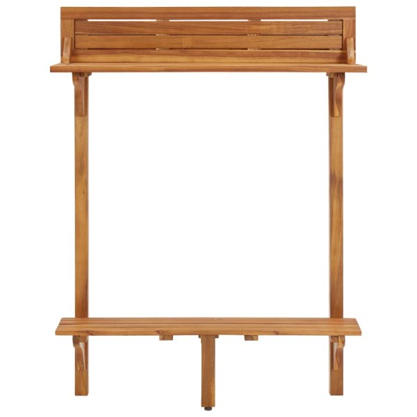 Tavolo Da Bar Da Balcone 90x37x122,5 Cm In Massello Di Acacia - Image 3