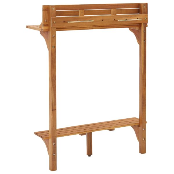 Tavolo Da Bar Da Balcone 90x37x122,5 Cm In Massello Di Acacia - Image 5