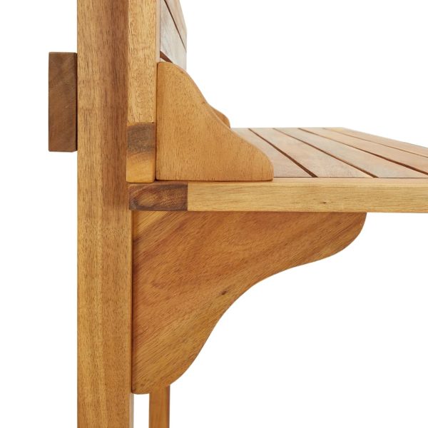 Tavolo Da Bar Da Balcone 90x37x122,5 Cm In Massello Di Acacia - Image 6