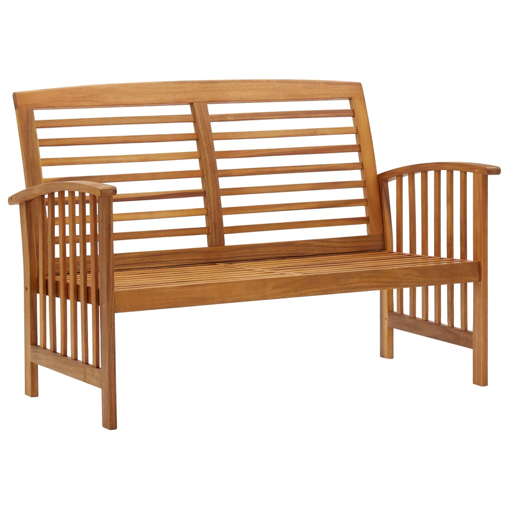 Panchina Da Giardino 119 Cm In Legno Massello D'acacia